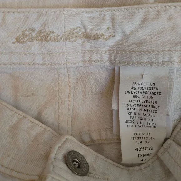 Eddie Bauer Women's White Embroidered Pocket Denim Ankle Jeans 4R - Picture 5 of 5